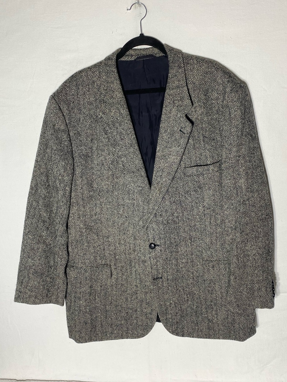 Vintage The Bay The Men's Store Pure Virgin Wool Herringbone Blazer Size 48R
